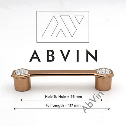 ABVIN Premium PVD Rosegold Crsytal Bar Handles, Modern Gold Cabinet Hardware, Furniture Pulls for Doors, Cabinets, Cupboards & Drawers ( 1 pcs )