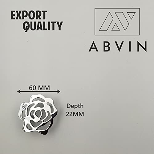 Flower Knobs for Drawers Kitchen Wardrobe Vanity - Chrome Finish - 1 pcs