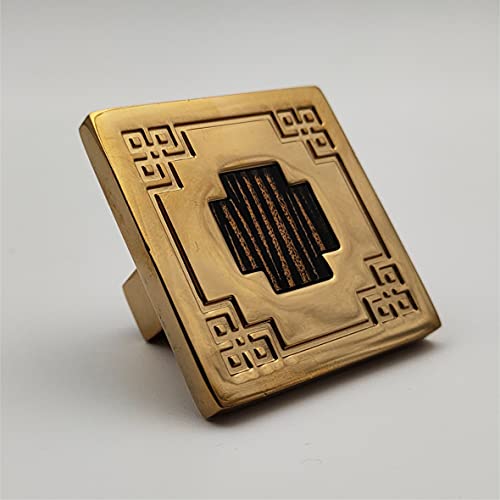 ABVIN PVD Gold Square KNOBS - Cabinet Drawers Wardrobe Kitchen Door Pull Handle Knobs - 1pcs