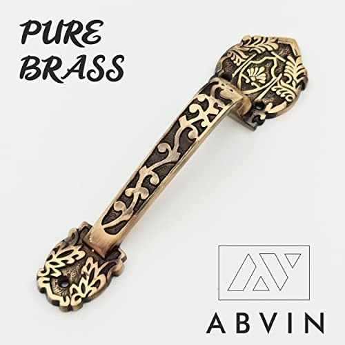 Pure Brass Carving Vintage Antique Door Handle for Main Door Handles, Pulls for Front Door - 1 pcs