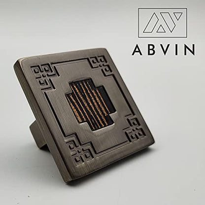 ABVIN Modern Square knobs - Unique Cabinet Pulls, Beautiful Drawer Knobs, Decorative Knobs, Dresser Knobs, Drawer Pulls, Knobs and Pulls - Antique Finish - 1 pcs