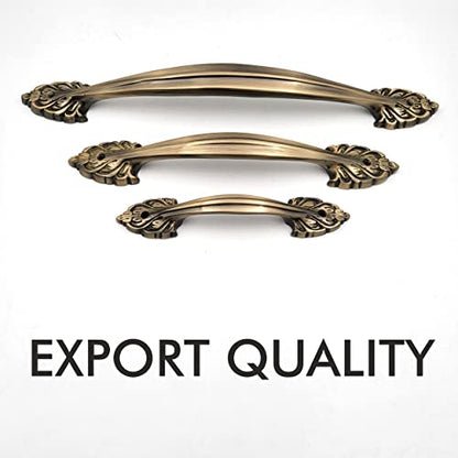 Pure Brass Flower Vintage Antique Door Handle for Main Door Handles, Pulls for Front Door - 1 pcs