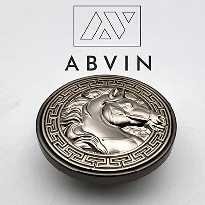 ABVIN Horse Matt Round Knobs Cabinet Beautiful Decorative Dresser Knobs Drawer Pulls Handles - ABVIN008 - Matt Grey Finish - 1 Pcs