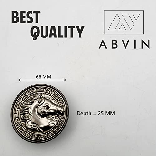ABVIN Horse Matt Round Knobs Cabinet Beautiful Decorative Dresser Knobs Drawer Pulls Handles - ABVIN008 - Matt Grey Finish - 1 Pcs