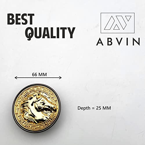 ABVIN Horse Gold Round Knobs Cabinet Beautiful Decorative Dresser Knobs Drawer Pulls Handles - ABVIN008 - Gold Grey Finish - 1 Pcs