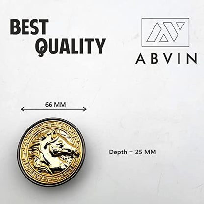 ABVIN Horse Gold Round Knobs Cabinet Beautiful Decorative Dresser Knobs Drawer Pulls Handles - ABVIN008 - Gold Grey Finish - 1 Pcs