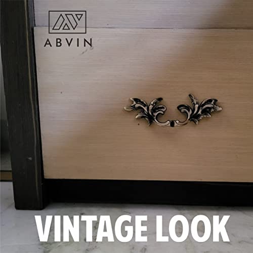 ABVIN Carving Pulls Vintage Unique Cabinet Beautiful Drawer Decorative Dresser Knobs Pulls - Pure Brass - Antique Finish - 1 Pcs
