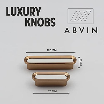 ABVIN White Golden Drawer Knobs Unique Cabinet Pulls, Beautiful Drawer Knobs, Decorative Knobs, Dresser Knobs, Drawer Pulls, Knobs and Pulls ABVIN009 - 1 Pcs