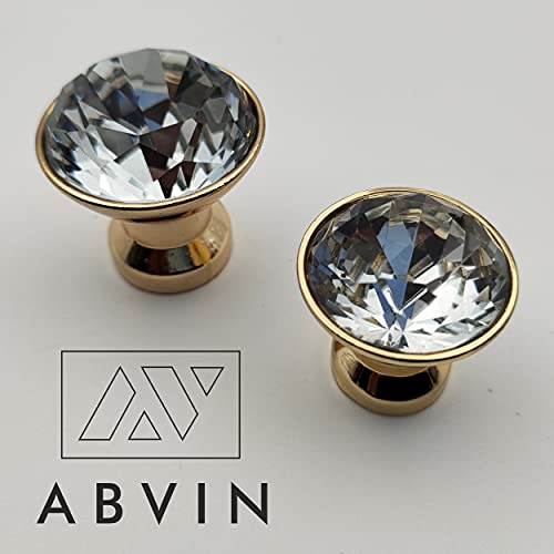 Crystal Gold Knobs for Wardrobe , Kitchen - 1 pcs