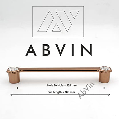 ABVIN Premium PVD Rosegold Crsytal Bar Handles, Modern Gold Cabinet Hardware, Furniture Pulls for Doors, Cabinets, Cupboards & Drawers ( 1 pcs )
