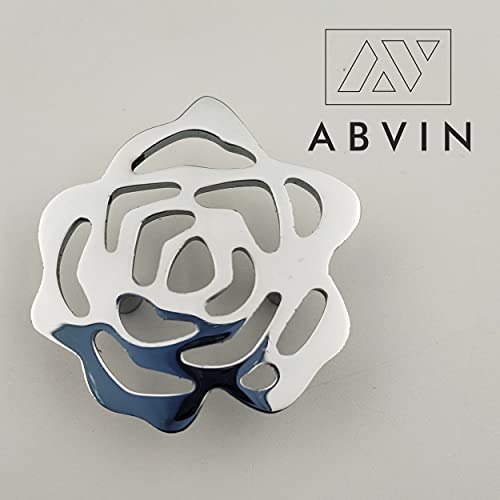 Flower Knobs for Drawers Kitchen Wardrobe Vanity - Chrome Finish - 1 pcs