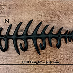 ABVIN Iron Fish Key Stand Bathroom Cloth Hooks Hanger Door Wall Robe Hooks Rail for Hanging Keys, Clothes, Towel