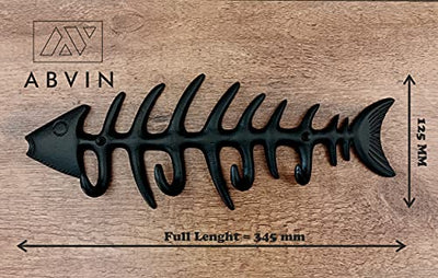 ABVIN Iron Fish Key Stand Bathroom Cloth Hooks Hanger Door Wall Robe Hooks Rail for Hanging Keys, Clothes, Towel