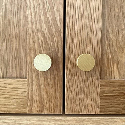 Solid Brass Round Knobs for Cabinet Kitchen Drawer Pulls knob ( 30 mm ) - Satin Brass - 1 Pcs