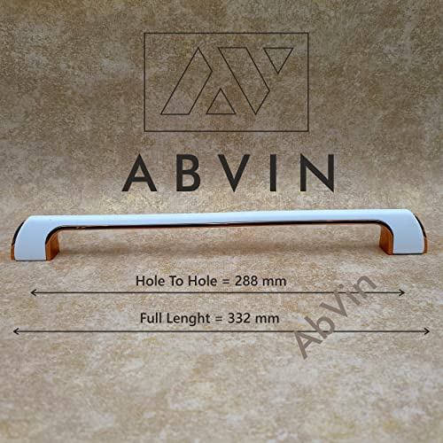 ABVIN Premium White Gold Bar Handles, Modern Gold Cabinet Hardware, Furniture Pulls for Doors, Cabinets, Cupboards & Drawers ( 1 pcs )