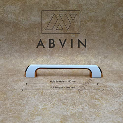 ABVIN Premium White Gold Bar Handles, Modern Gold Cabinet Hardware, Furniture Pulls for Doors, Cabinets, Cupboards & Drawers ( 1 pcs )