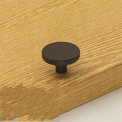 ABVIN Solid Black Brass Round Knobs Cabinet Beautiful Decorative Dresser Knobs Drawer Pulls - ABVIN002 - Matt Black Finish - 1 Pcs