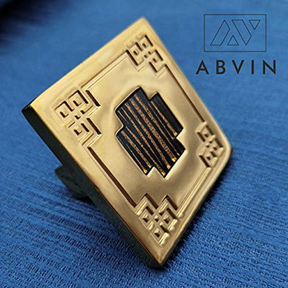 ABVIN PVD Gold Square KNOBS - Cabinet Drawers Wardrobe Kitchen Door Pull Handle Knobs - 1pcs