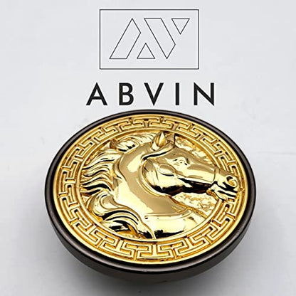 ABVIN Horse Gold Round Knobs Cabinet Beautiful Decorative Dresser Knobs Drawer Pulls Handles - ABVIN008 - Gold Grey Finish - 1 Pcs