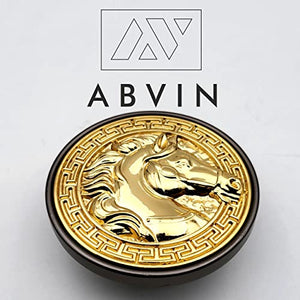 ABVIN Horse Gold Round Knobs Cabinet Beautiful Decorative Dresser Knobs Drawer Pulls Handles - ABVIN008 - Gold Grey Finish - 1 Pcs
