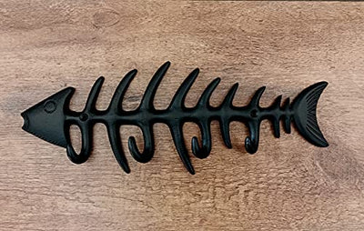 ABVIN Iron Fish Key Stand Bathroom Cloth Hooks Hanger Door Wall Robe Hooks Rail for Hanging Keys, Clothes, Towel