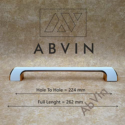 ABVIN Premium White Gold Bar Handles, Modern Gold Cabinet Hardware, Furniture Pulls for Doors, Cabinets, Cupboards & Drawers ( 1 pcs )