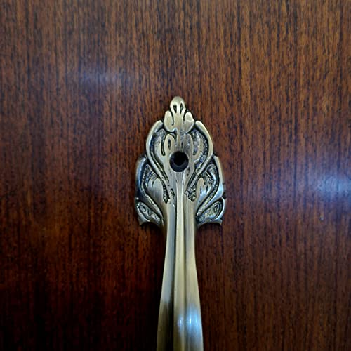 Pure Brass Flower Vintage Antique Door Handle for Main Door Handles, Pulls for Front Door - 1 pcs