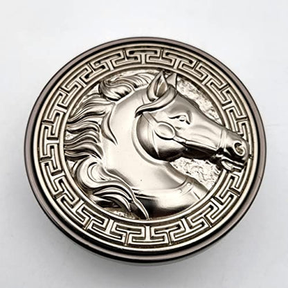 ABVIN Horse Matt Round Knobs Cabinet Beautiful Decorative Dresser Knobs Drawer Pulls Handles - ABVIN008 - Matt Grey Finish - 1 Pcs