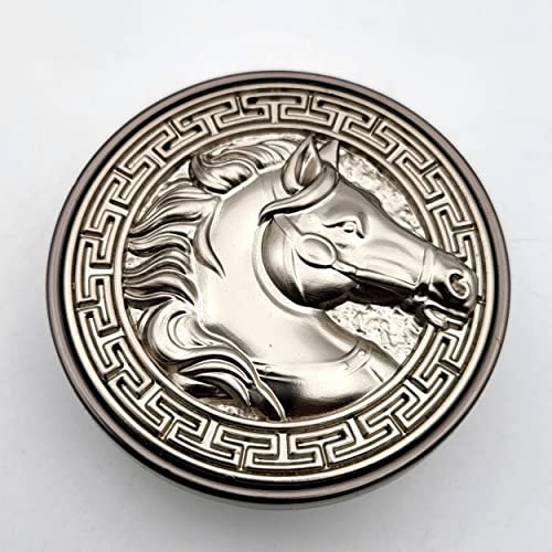 ABVIN Horse Matt Round Knobs Cabinet Beautiful Decorative Dresser Knobs Drawer Pulls Handles - ABVIN008 - Matt Grey Finish - 1 Pcs