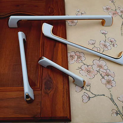 ABVIN Premium White Gold Bar Handles, Modern Gold Cabinet Hardware, Furniture Pulls for Doors, Cabinets, Cupboards & Drawers ( 1 pcs )