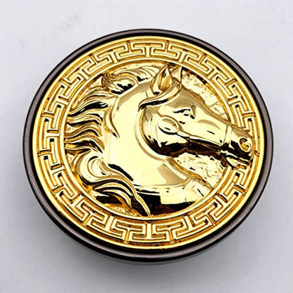 ABVIN Horse Gold Round Knobs Cabinet Beautiful Decorative Dresser Knobs Drawer Pulls Handles - ABVIN008 - Gold Grey Finish - 1 Pcs