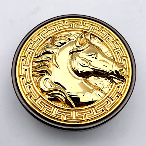 ABVIN Horse Gold Round Knobs Cabinet Beautiful Decorative Dresser Knobs Drawer Pulls Handles - ABVIN008 - Gold Grey Finish - 1 Pcs