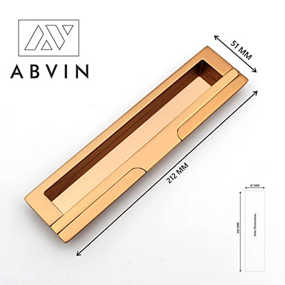ABVIN Copper Concealed Sliding Door Handle and Concealed Door Slide Handle , Door Handle and Concealed Door Pull Handle, Drawer Handles , Handles for Sliding wardrobes ( 1 Pcs )