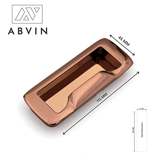 Pvd Copper Concealed Sliding Door Handle and Concealed Door Slide Handle , Door Handle and Concealed Door Pull Handle, Drawer Handles , Handles for Sliding wardrobes ( 1 Pcs )