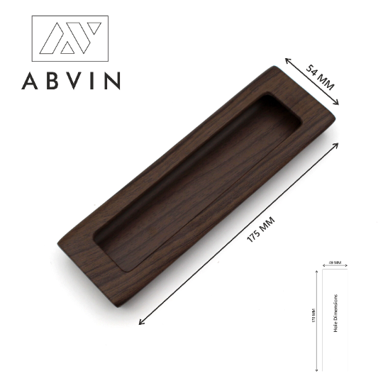 ABVIN Wooden Concealed Sliding Door Handle and Concealed Door Slide Handle , Door Handle and Concealed Door Pull Handle, Drawer Handles , Handles for Sliding wardrobes ( 1 Pcs )