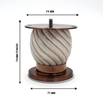 Round Fancy Furniture Legs, Modern Style Coffee Table Sofa Feet Kitchen Table Legs Bathroom Cabinet Cupboard Feet, ABVIN Furniture Hardware ( 1 Piece )