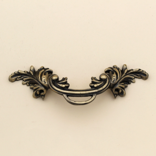 ABVIN 5.1" Carving Pulls Vintage Unique Cabinet Beautiful Drawer Decorative Dresser Knobs Pulls - Pure Brass - Antique Finish - 1 Pcs