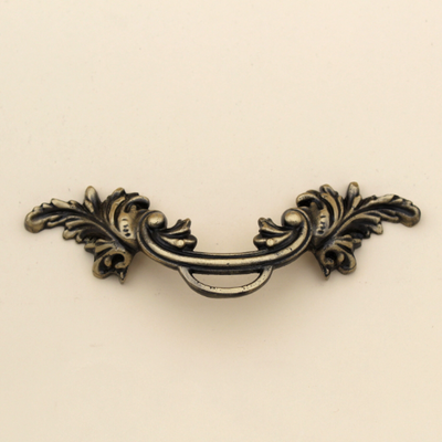 ABVIN 5.1" Carving Pulls Vintage Unique Cabinet Beautiful Drawer Decorative Dresser Knobs Pulls - Pure Brass - Antique Finish - 1 Pcs