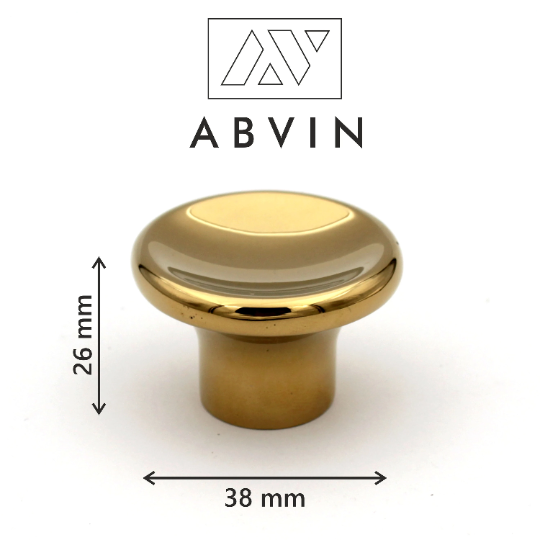 PVD Gold Round Cabinet Hardware, Furniture Pulls for Doors, Cabinets, Cupboards & Drawers -1 Piece