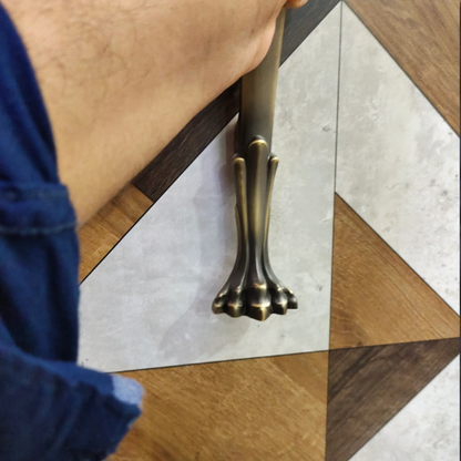 ABVIN Lion Antique Door Pull Handle – Solid Brass, Lion-Head Design, 14.9″ & 19.5″, Vintage Finish