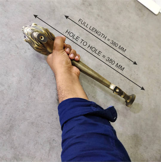 ABVIN Lion Antique Door Pull Handle – Solid Brass, Lion-Head Design, 14.9″ & 19.5″, Vintage Finish