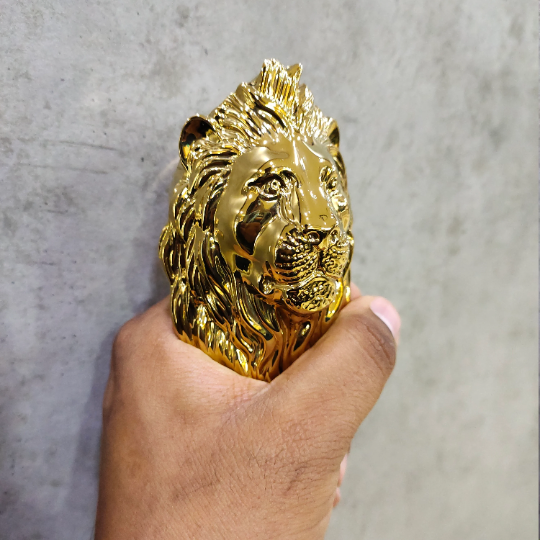 ABVIN Lion Antique Door Pull Handle – Solid Brass, Lion-Head Design, 14.9″ & 19.5″, Vintage Finish